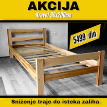 Učitaj sliku AKCIJA Drveni krevet 90x200cm